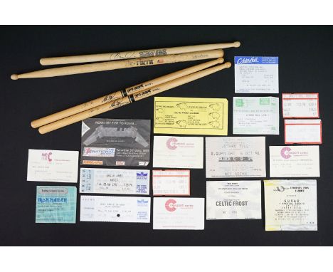 Memorabilia / Autographs - 2 signed drum sticks to include Ian Paice x 2 (Deep Purple), and 2 'signature sticks' (Judas Pries