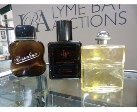 Three Demonstration / Display Bottles - John Player Special (Approx height 27cm), Hermes, Rocabar (Approx height 21cm) and Bo