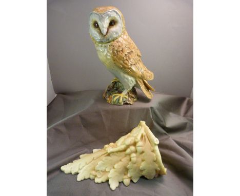 Beswick figure of a Barn Owl No1046 along with a Royal Worcester Wall sconce in the Form of oak leaves and acorns