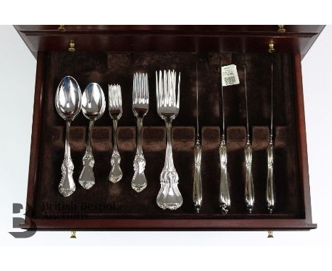 GAB Swedish silver flatware, 830 silver standard, contained in a chest of four drawers, twelve medium knives approx 900 gms, 