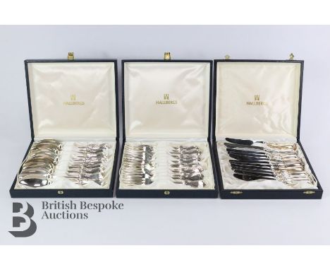GAB Swedish silver flatware, 830 silver standard, Olga pattern, comprising twelve medium forks (boxed) approx 500 gms, twelve