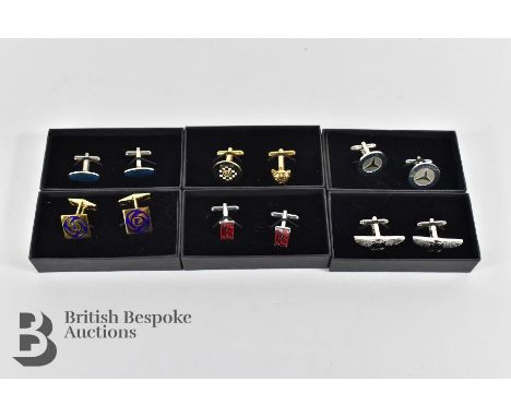 Collection of boxed and unused classic car owner's cufflink's (ex-stock) of a Birmingham Motor Trade Regalia Manufacturer whi