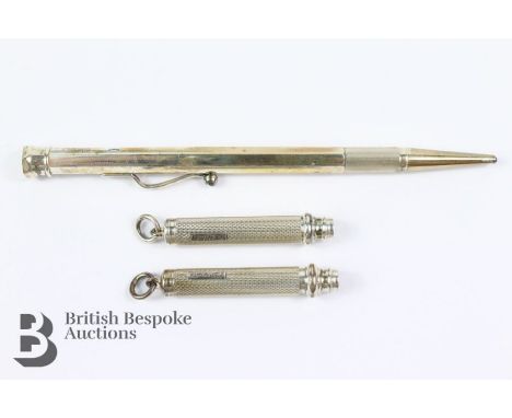 Silver Baker's Pointer propelling pencil, Birmingham hallmark, mm E. Baker &amp; Sons, together with silver propelling pencil