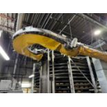 Stewart System Overhead Bun Transfer Conveyor, Wendwat converyors approx 26" wide belt, x approx.