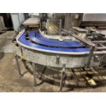 90 Degree Pan Turn, s/n 77, 7.5"W x 3 conv., 575 V, connects coven discharge to depanner infeed belt