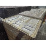 (200) sub pans, approx.. 21 in. x 27 in. overall, (18) individual pockets, approx. 2 in. x 5 in. c/w