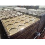 (200) burger bun pans, approx.. 23 in. x 29 in. overall, (20) individual pockets, approx. 5 in. dia.