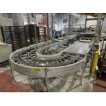 Pan Transfer Conveyor, 24", 90 VDC w/ 180 degrees turn, extending from toper discharge to oven