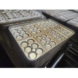 (200) bun pans, approx.. 20 in. x 29 in. overall, (48) individual pockets, approx. 2.5 in. dia.