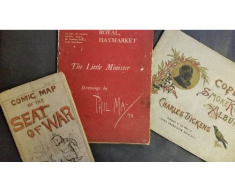 EPHEMERA, selection, inc. booklets, Copes Smoke Room Album, theatre souvenir The Little Minister (by Phil May), Comic Map of 