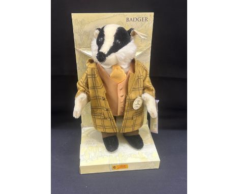 Steiff Wind in the Willow - Badger With Certificate and stand 