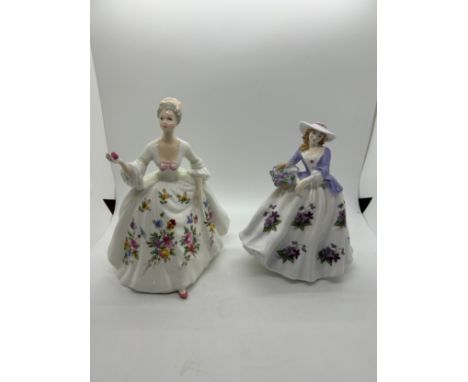 Royal Doulton HN2468 Diana, Royal Worcester Sweet Violet with COA