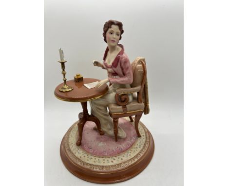 Franklin Mint Library Stunning Elizabeth Pride And Prejudice Figure- missing quill 
