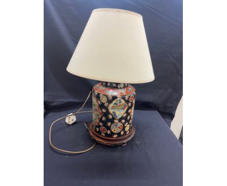 Oriental hand painted lamp, untested 