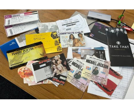 Selection of vintage and later celebrity show/tour tickets to include ' Take That', Michael Jackson 1988 etc