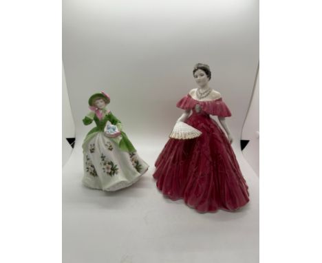 2 Royal Worcester figurines both with COA, Sweet Holly and Queen Elizabeth the Queen Moter