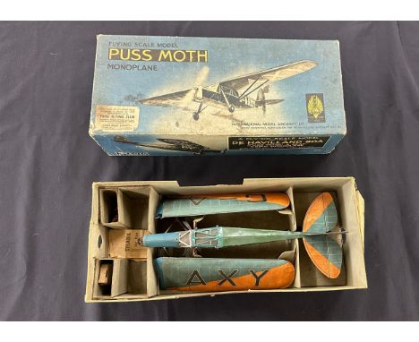 Vintage boxed Frog Flying scale model Puss moth monoplane De Havilland 80a (puss Moth) 3 Seat cabin monoplane