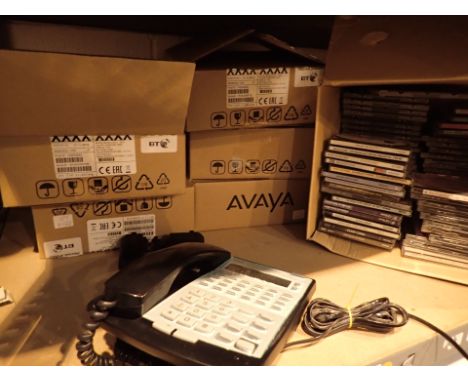 Five NEC push button office style telephones and a selection of CDs