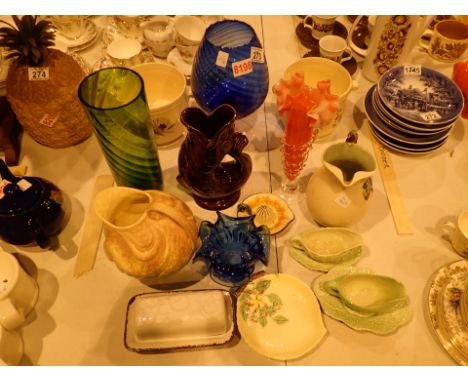 Collection of mixed glassware and ceramics including Carlton Ware and Sylvac