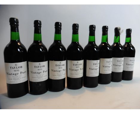 A part box of 8 bottles of Taylor's 1970 vintage port bottled in 1972 
