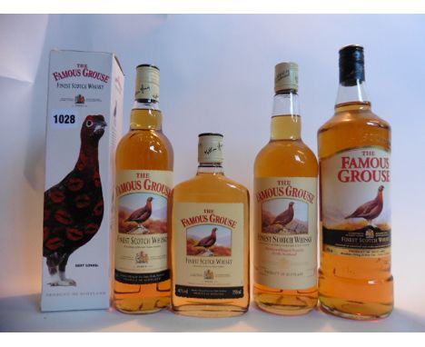 4 various bottles of Famous Grouse finest Scotch Whisky, 1x boxed 40% 70cl, 1x 43% 75cl, 1x 40% 35cl & 1x 40% 1 litre 