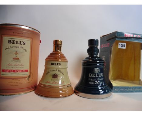 2 Wade whisky Bells, 1x Royal Reserve 20 yr old Scotch decanter with box 75cl 43% & 1x Extra Special old scotch Whisky with c
