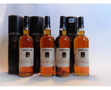 4 bottles of Aberlour 10 yr old Highland single malt Scotch Whisky 40% 70cl each (3 with cartons)