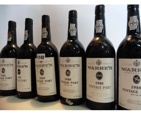 6 bottles of Warre's 1980 vintage port bottled in 1982 75cl 20% (ullages all in neck/top shoulder)