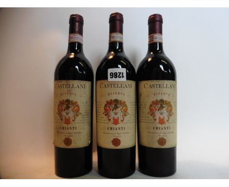 3 bottles of Castellani Riserva 2012 Chianti DOCG Italia