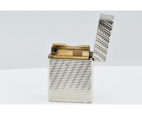 Silver plated Dupont lighter with engine turned decoration 
