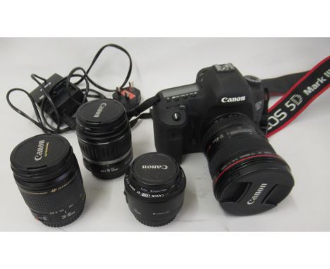 Canon EOS5D digital SLR camera with 17-40mm, 50mm, 18-55mm and 28-80mm lensesMKIII 