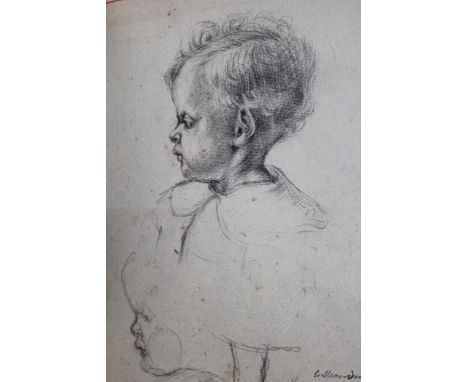 Folder of drawings, portrait and other scenes, signed William Dring, Joseph Pike, Aubrey R. Phillips and othersThere are ten 