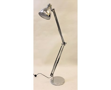 Modern chromium plated Anglepoise type standard lamp 