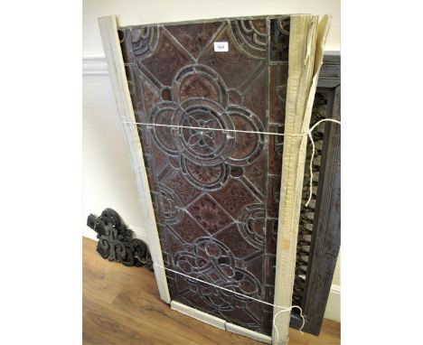 Pair of Victorian stained glass church window panels, 47inx 24ins approximatelyPlease see pictures, some cracks and small pan