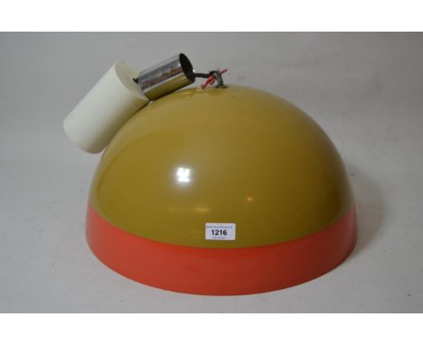 Mid 20th Century enamelled metal rise and fall lamp shade 