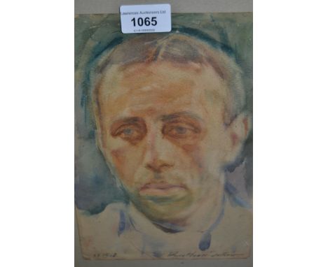 Kurt Haase Jastrow, watercolour portrait of a gentleman, signed, 10ins x 7ins 