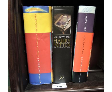 J.K. Rowling, three First Edition Harry Potter books, ' The Order of the Phoenix ', ' Deathly Hallows ' and ' The Half Blood 