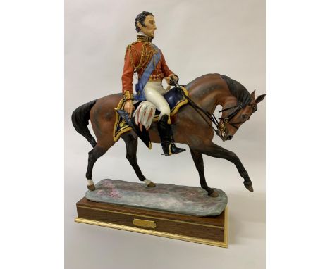 Large Royal Worcester porcelain figure ' Wellington on horseback ', modelled by Bernard Winskill, No.438 of 750 copies, with 