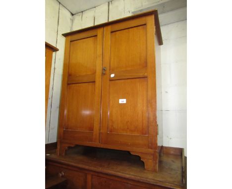 1920's Mahogany office cabinet, the two panel doors enclosing alcoves together with a similar smaller cabinet 