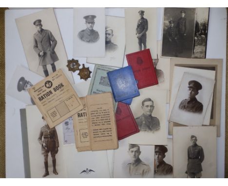 Two unframed 'Silver Point' photographic studio portraits of a member of the RFC by Bacon of Leeds, eight other military port