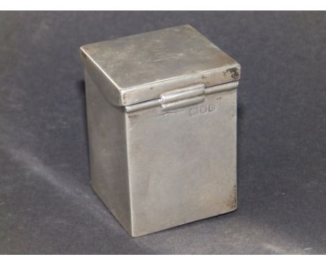 A late Victorian  miniature silver playing card box, having hinged cover, the interior designed to accommodate two sets - A. 