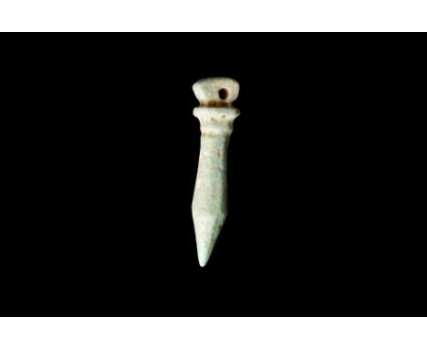 Ca. 664-332 BC.An amulet formed in the shape of a papyrus column known as a papyrus sceptre or Wadj sceptre. This delicately 