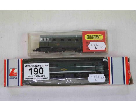 Two N gauge locomotives to include Hornby Minitrix 507 D5379 and Lima D5509 Diesel loco 