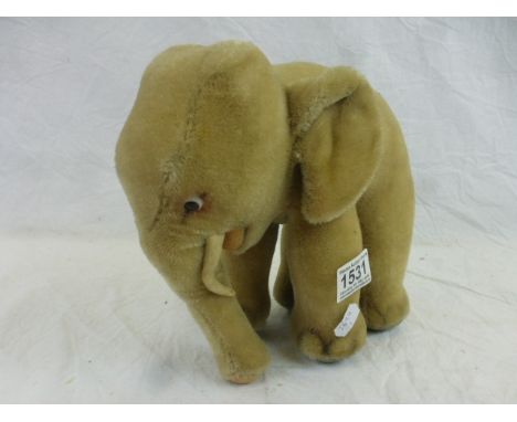 Straw filled Elephant soft toy, possibly Steiff, no tags, gd condition