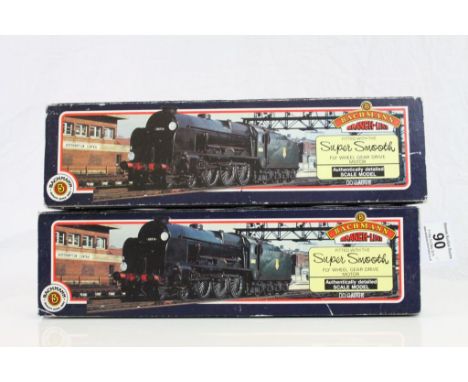 Two boxed Bachmann OO gauge 31405 Lord Nelson 30852 Sir Walter Raleigh BR green and 31404 Lord Nelson 855 Robert Blake Mansel