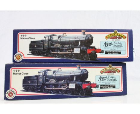 Two boxed Bachmann OO gauge 4-6-0 Manor Class locomotives to include Erlestoke Manor and Hook Norton Manor 