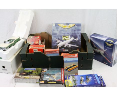 Collection of boxed diecast models to include Franklin Mint, Corgi Aviation, Matchbox, Britains, plus plastic kits etc 