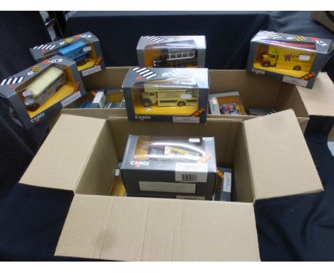 Collection of 31 boxed Corgi Classics to include Bedfords and Morris Minor Vans etc (3 boxes)