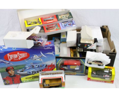 Collection of 23 boxed diecast models to include Solido, ERTL Mighty Movers, KLM, Corgi Thornycroft, London Transport, Lledo 