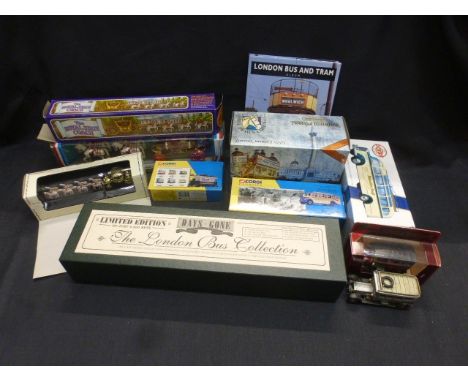 Nine boxed diecast models to include Crescent The Royal Stage Coach, Corgi x 3, Lledo ltd edn London Bus Collection etc